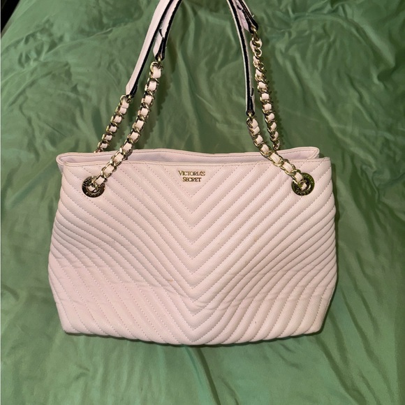 Victoria's Secret Handbags - Victoria's Secret Quilted Shoulder Bag in Cream
